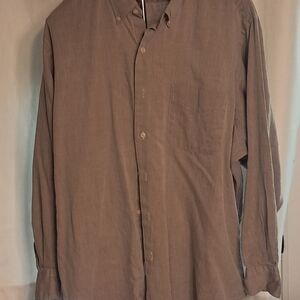 Ralph Lauren Men's Casual Brown Button Down Shirt